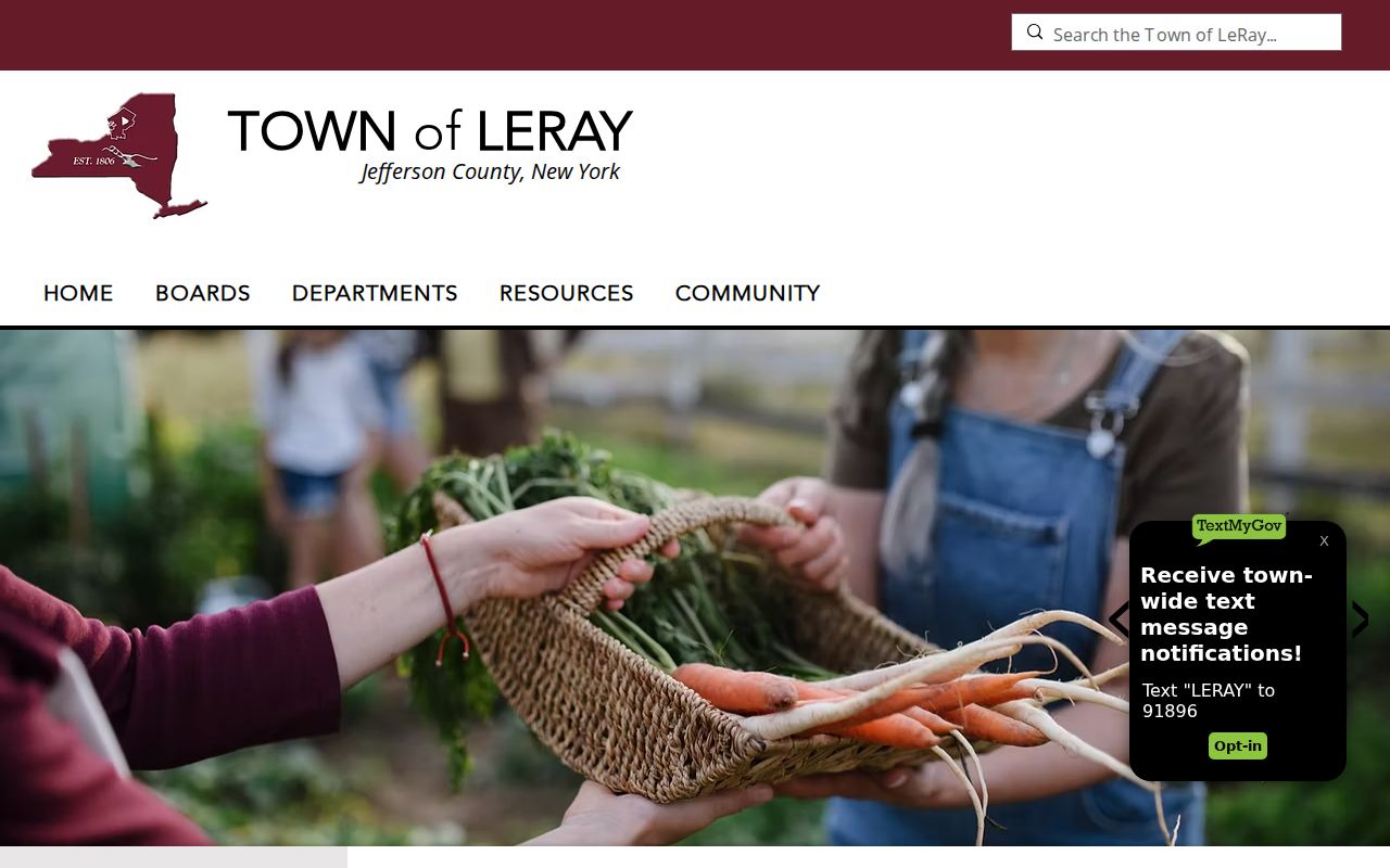 Town of Le Ray city directory research with official town geography and history